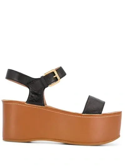 L'autre Chose Flatform Sandals In Black