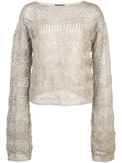 Voz Loose Knit Sweater In Grey