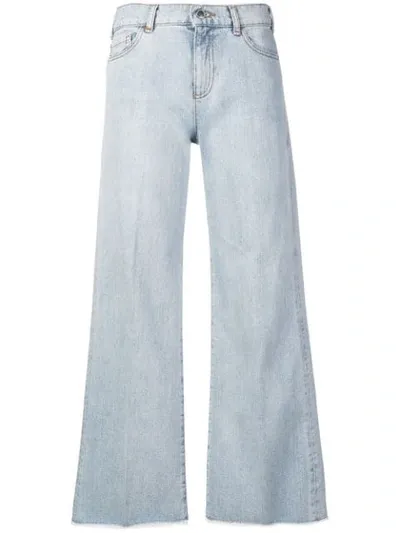 Emporio Armani Flared Leg Jeans In Blue