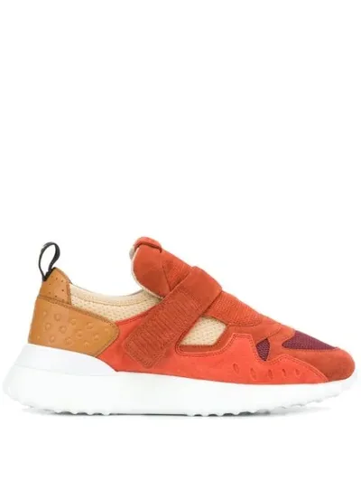 Tod's Touch-strap Sneakers In Orange