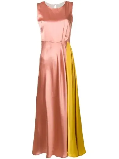 L'autre Chose Contrast Panel Dress In Pink