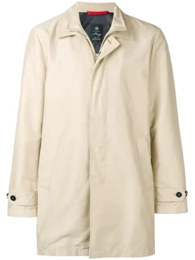 Fay Concealed Zip Coat In Neutrals