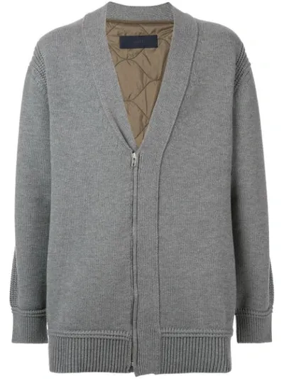 Juunj Classic Midi Cardigan In Grey