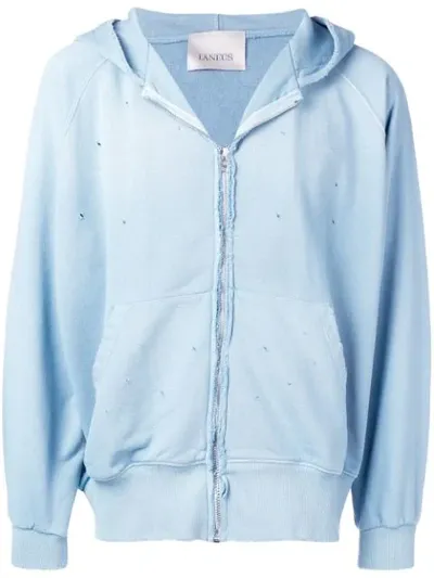 Laneus Basic Hooded Jacket In Blue