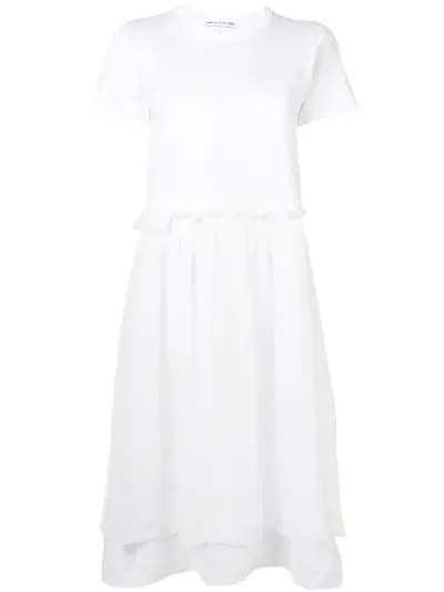 Comme Des Garcons Girl Layered T-shirt Dress In White