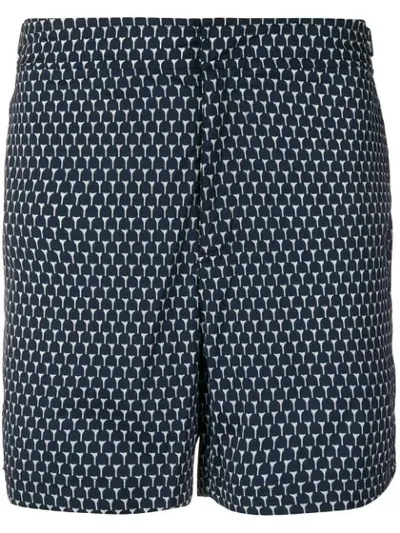 Orlebar Brown Printed Swim Shorts In Blue