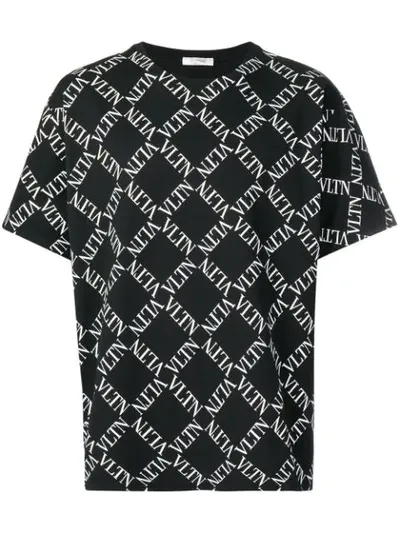 Valentino Logo-print Cotton-jersey T-shirt In Black