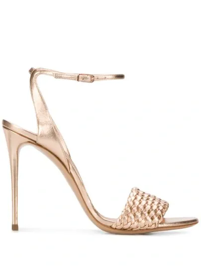 Casadei Open Toe Sandals In Gold