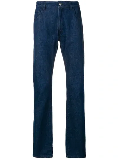 Raf Simons Straight Jeans With Chain In Blue