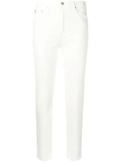 Ag Cropped Skinny Jeans In White