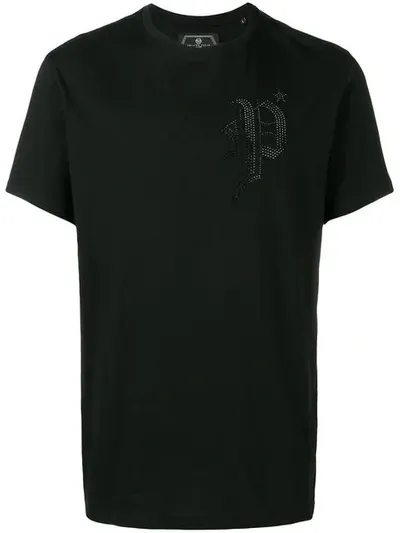 Philipp Plein T-shirt Mit Kristallen In Black