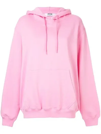 Msgm Logo Print Hoodie In Pink