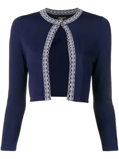 Paule Ka Cropped Cardigan In Blue