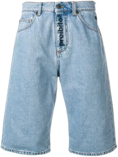 Msgm Knee Length Shorts In Blue