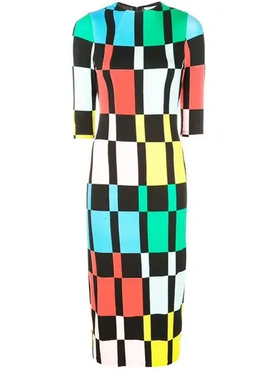 Alice And Olivia Delora Fitted Dress In Multicolour