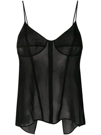 Olivier Theyskens Corset Detail Camisole Top In Black