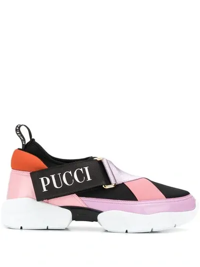 Emilio Pucci City Cross Neoprene Sneakers In Black