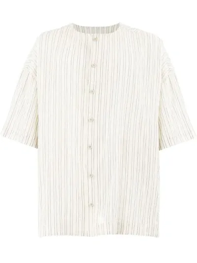 Toogood Short-sleeve Striped Shirt In White