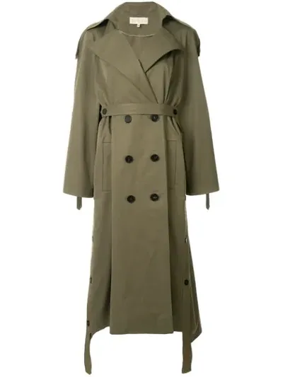 Ruban Khaki Trench Coat In Green