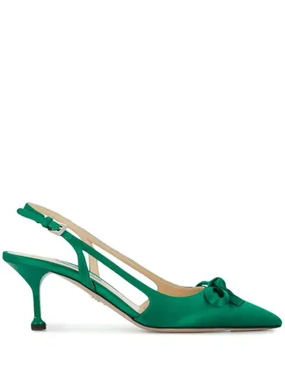 Prada Slingback Pumps In Green