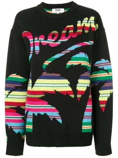 Msgm Oversized Dream Sweater In Black