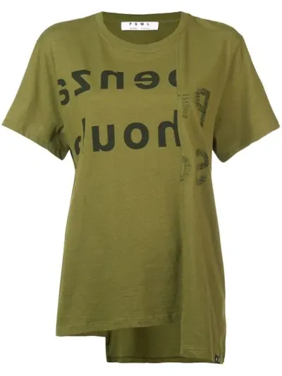 Proenza Schouler Split Logo T-shirt In Green