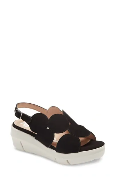 Wonders Platform Sandal In Black