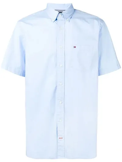 Tommy Hilfiger Shortsleeved Button Down Shirt In Blue