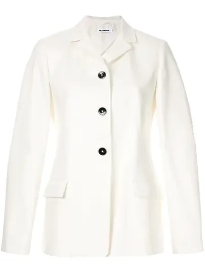 Jil Sander Gaudi Single-breasted Cotton Blazer In White