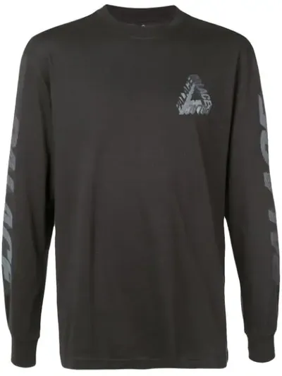 Palace Branded Long Sleeve T-shirt In Black ,grey