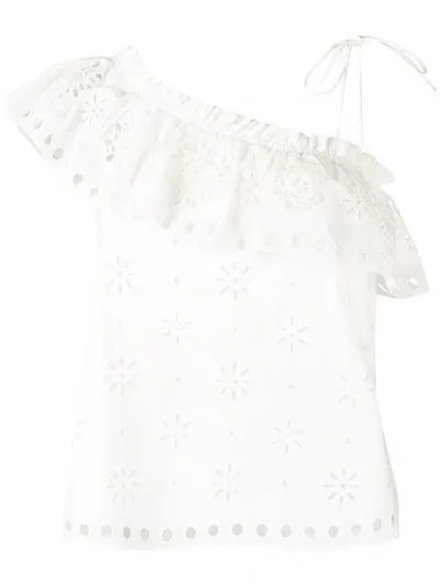 Red Valentino Bluse Mit Stickerei In White