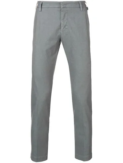 Entre Amis Creased Slim Fit Trousers In Grey