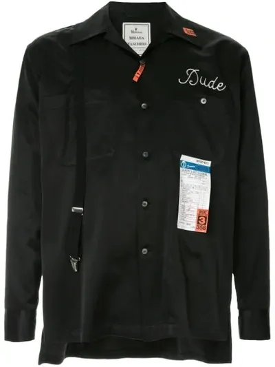 Miharayasuhiro 'laundry Cleaning Tag' Shirt In Black