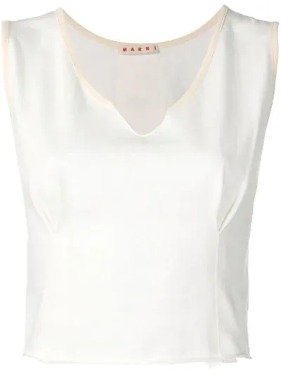 Marni Sleeveless Cotton Top In White