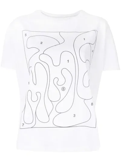 Mm6 Maison Margiela Colouring Print T-shirt In White