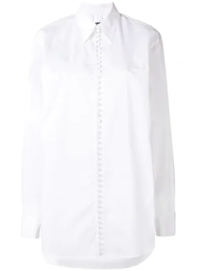 Mm6 Maison Margiela Buttoned Graphic Shirt In White