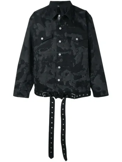 Alyx Mackintosh Printed Bonded Cotton Trucker Jacket In Blue