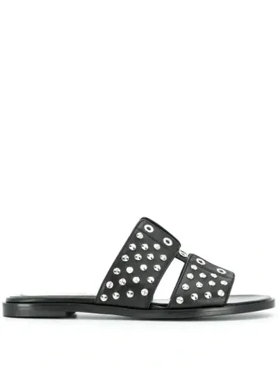 Alexander Mcqueen Stud Embellished Sandals In Black