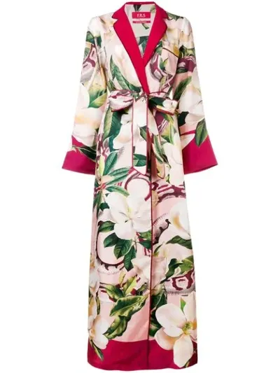 F.r.s For Restless Sleepers Floral Kimono Dress In Red