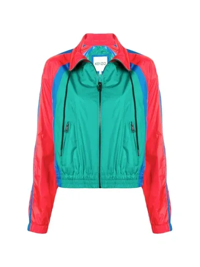 Kenzo Colour Block Track Jacket In Green