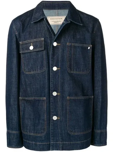 Maison Kitsuné Oversized Denim Jacket In Blue