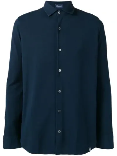 Drumohr Long-sleeve Fitted Shirt In Blue