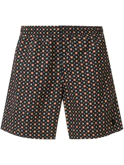 Alexander Mcqueen Two-tone Swimming Shorts In Black