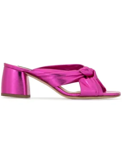 Fabio Rusconi Cross Front Mules In Purple