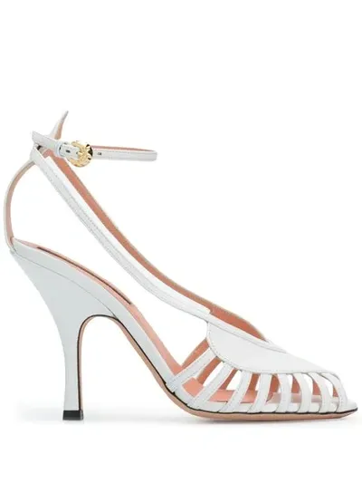 Rochas Cut-out Sandals In White