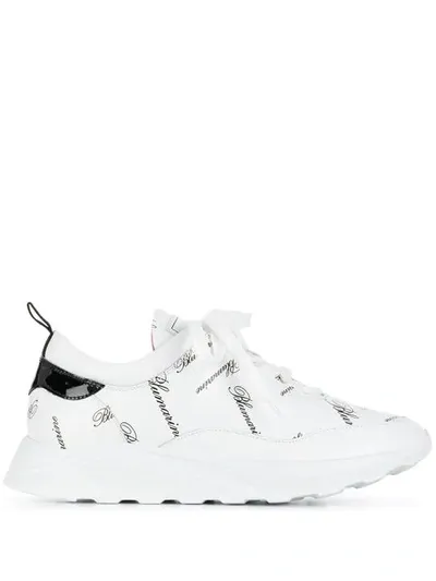 Blumarine Logo Print Sneakers In White