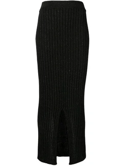 See By Chloé Ribbed Knit Skirt In Black