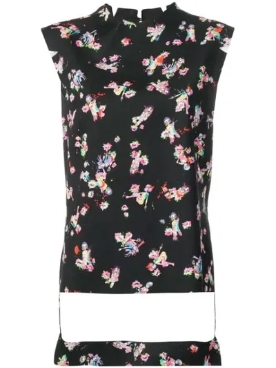 Maison Margiela Cartoon Print Top In Black