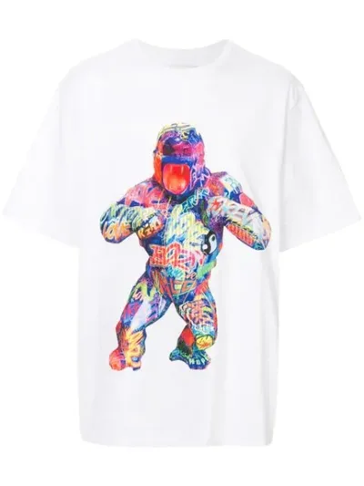 Juunj Gorilla Print T-shirt In White