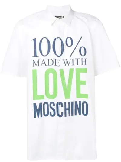 Love Moschino '100% Made With Love' Shirt In White